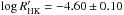 Mathematical equation: \hbox{$\log{R'_\mathrm{HK}} = -4.60 \pm 0.10$}