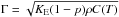 Mathematical equation: \hbox{${\Gamma=\sqrt{K_{\rm E} (1-p)\rho C(T)}}$}