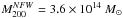 Mathematical equation: \hbox{$M_{200}^{NFW}=3.6\times 10^{14}~M_\odot$}