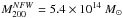 Mathematical equation: \hbox{$M_{200}^{NFW}=5.4\times 10^{14}~M_\odot$}
