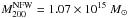 Mathematical equation: \hbox{$M_{200}^{\rm NFW}=1.07\times 10^{15}~M_\odot$}