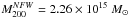 Mathematical equation: \hbox{$M_{200}^{NFW}=2.26\times 10^{15}~M_\odot$}