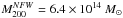 Mathematical equation: \hbox{$M_{200}^{NFW}=6.4\times 10^{14}~M_\odot$}