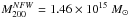 Mathematical equation: \hbox{$M_{200}^{NFW}=1.46\times 10^{15}~M_\odot$}