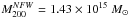 Mathematical equation: \hbox{$M_{200}^{NFW}=1.43\times 10^{15}~M_\odot$}