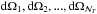 Mathematical equation: \hbox{$\mathrm{d}\Omega_1,\mathrm{d}\Omega_2,...,\mathrm{d}\Omega_{\mathcal{N}_T}$}