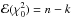 Mathematical equation: \hbox{${\cal E}(\chi^{2}_{0}) = n - k$}