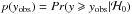 \hbox{$p(y_{\rm obs}) = Pr(y \geqslant y_{\rm obs} | \mathcal{H}_0)$}