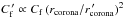 Mathematical equation: \hbox{${C^{\,\prime}_{\rm f} \propto C_{\rm f}\, (r_{\rm{corona}}/r^{\,\prime}_{\rm{corona}})^2}$}