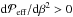 Mathematical equation: \hbox{${\rm d}\Peff/{\rm d}\beta^2 > 0$}