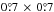 Mathematical equation: \hbox{$0\fdg7\, \times\, 0\fdg7$}