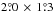 Mathematical equation: \hbox{$2\fdg0\, \times\, 1\fdg3$}