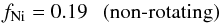 Mathematical equation: \begin{equation} f_{\rm Ni}=0.19 \mbox{\ \ \ (non-rotating)} \end{equation}