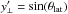 Mathematical equation: \hbox{$y_{\perp}' = \sin (\theta_{\rm lat})$}