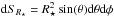 Mathematical equation: \hbox{${\rm d}S_{R_{\star}} = R_{\star}^2 \sin(\theta) {\rm d}\theta {\rm d}\phi$}