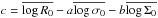 Mathematical equation: \hbox{$c=\overline{\log R_0}-a\overline{\log \sigma_0}-b\overline{\log \Sigma_0}$}
