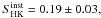 Mathematical equation: \hbox{$\shk=0.19 \pm 0.03,$}