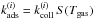 Mathematical equation: \hbox{$k_{\mathrm{ads}}^{(i)}=k_{\mathrm{coll}}^{(i)}\,S(T_{\mathrm{gas}})$}