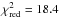 Mathematical equation: \hbox{$\chi^2_\mathrm{red} = 18.4$}