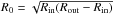 Mathematical equation: \hbox{$R_0=\sqrt{R_{\rm in}(R_{\rm{out}}-R_{\rm{in}})}$}