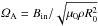 Mathematical equation: \hbox{${\Om_{\rm A}= {B_{\rm in}}{/}{\sqrt{\mu_0\rho R_0^2}}}$}