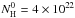 Mathematical equation: \hbox{$N_{\rm H}^0 = 4 \times 10^{22}$}