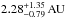 \hbox{$2.28^{+1.35}_{-0.79} \, \mathrm{AU}$}