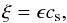 \appendix \setcounter{section}{1} \begin{equation} \xi = \epsilon c_{\rm s} , \end{equation}