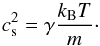 \appendix \setcounter{section}{1} \begin{equation} c^2_{\rm s} = \gamma \frac{k_{\rm B}T}{m}\cdot \end{equation}