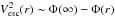 Mathematical equation: \hbox{$V^{2}_{\rm esc}(r)\sim\Phi(\infty)-\Phi(r)$}