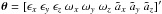 Mathematical equation: \hbox{$\vec{\theta}=[\epsilon_x~\epsilon_y~\epsilon_z~\omega_x~\omega_y~\omega_z ~\tilde{a}_x~\tilde{a}_y~\tilde{a}_z]'$}