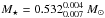 \hbox{$M_{\star}= 0.532^{0.004}_{0.007} \ M_{\sun}$}