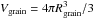 Mathematical equation: \hbox{$V_{\rm grain}=4\pi\Rgrain^3/3$}