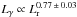 Mathematical equation: \hbox{$L_\gamma \propto L_{\rm r}^{ 0.77 \,\pm \,0.03}$}