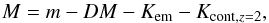 Mathematical equation: \appendix \setcounter{section}{1} \begin{equation} M = m - DM - K_{\rm em} - K_{{\rm cont},z=2}, \end{equation}