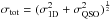 Mathematical equation: \hbox{$ \sigma_{\rm tot} = (\sigma^2_{\rm 1D} +\sigma^2_{\rm QSO})^\frac{1}{2}$}