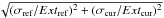 Mathematical equation: \hbox{$\sqrt{(\sigma_{\rm ref}/Ext_{\rm ref})^2 + (\sigma_{\rm cur}/Ext_{\rm cur})^2}$}