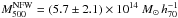 Mathematical equation: \hbox{$M_{500}^{\rm NFW}=(5.7\pm2.1)\times10^{14}~M_\odot\,h_{70}^{-1}$}
