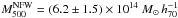 Mathematical equation: \hbox{$M_{500}^{\rm NFW}=(6.2\pm1.5)\times10^{14}~M_\odot\,h_{70}^{-1}$}