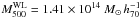 Mathematical equation: \hbox{$M_{500}^{\rm WL}=1.41\times10^{14}~M_\odot\,h_{70}^{-1}$}