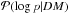 Mathematical equation: \hbox{$\mathcal{P}(\log p|DM)$}