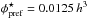 Mathematical equation: \hbox{$\phi^{\star}_{\rm pref}=0.0125\,h^3$}
