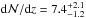 Mathematical equation: \hbox{${\rm d}{\cal N}/{\rm d}z=7.4^{+2.1}_{-1.2}$}
