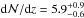 Mathematical equation: \hbox{${\rm d}{\cal N}/{\rm d}z=5.9^{+0.9}_{-0.6}$}