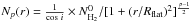 Mathematical equation: \hbox{$N_{p}(r) = \frac{1}{\cos\,i}\times N_{\rm H_{2}}^0/[1 + ({r/R_{\rm \rm flat}})^{2}]^{\frac{p-1}{2}}$}