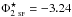 Mathematical equation: \hbox{$\Phi^\star_{2\ \textsc{sf}} = -3.24$}