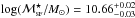 Mathematical equation: \hbox{$\log( \mathcal{M}^\star _{\textsc{sf}}/M_{\odot}) = 10.66^{+ 0.02}_{- 0.03}$}