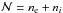 Mathematical equation: \hbox{$\mathcal{N} = n_{\rm e} + n_{i}$}