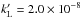 Mathematical equation: \hbox{$k'_{\rm L}=2.0 \times 10^{-8}$}