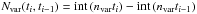 Mathematical equation: \hbox{$N_\mathrm{var}(t_i, t_{i-1}) = \mathrm{int}\left(n_\mathrm{var} t_i\right) - \mathrm{int}\left(n_\mathrm{var} t_{i-1}\right)$}